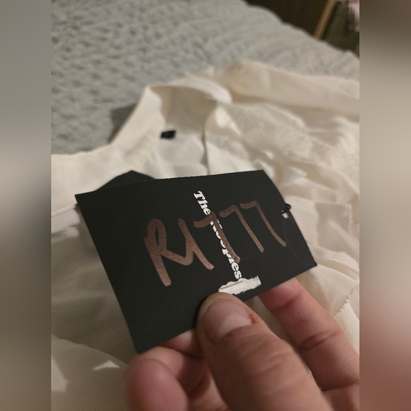 NWT The Kooples Silk Ruffle-Trim Blouse - Picture 8 of 12